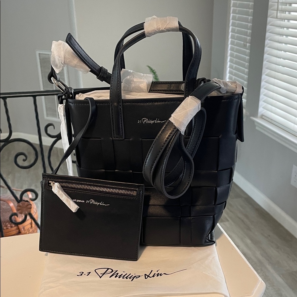 Phillip Lim Black Woven Leather Tote Bag - Picture 5 of 9